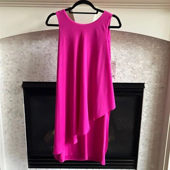 Brand new with tags Joseph Ribkoff hot pink flowy dress with bodycon  underneath